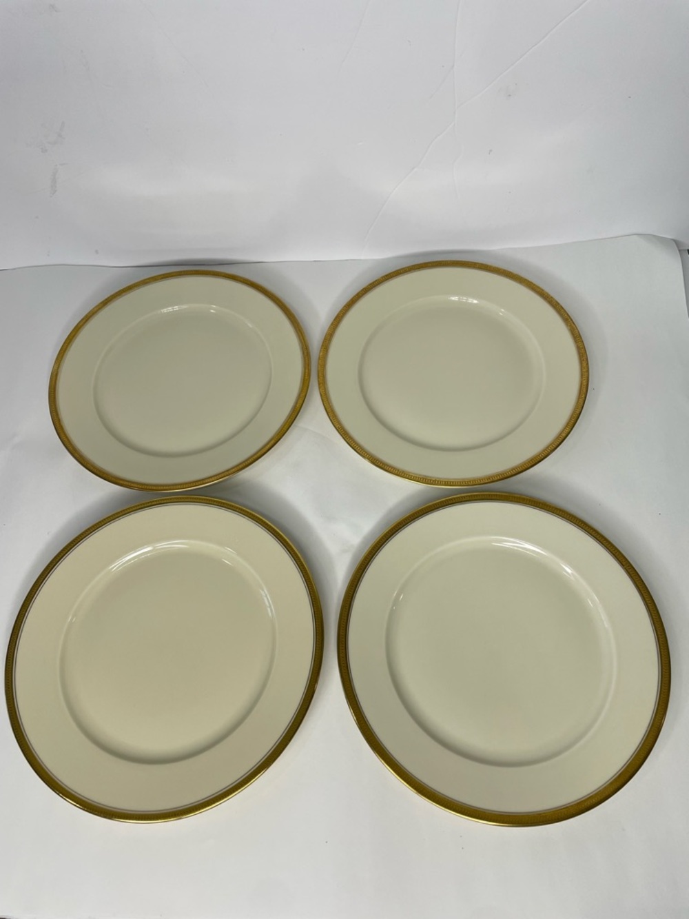 4 Rosenthal Bread Dessert Plates Corona Ivory Gold Trim 7.5”